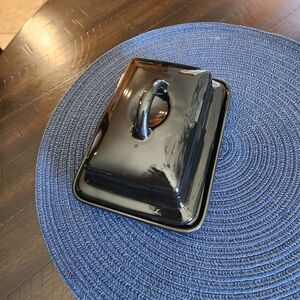 Black Ceramic Butter Dish